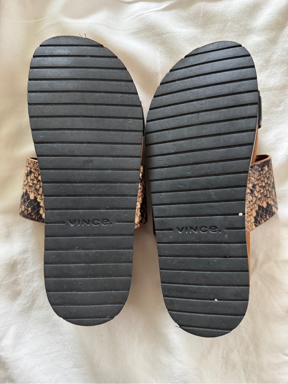 Vince Giana Sandals in Black and Snake Print - Picture 4 of 4